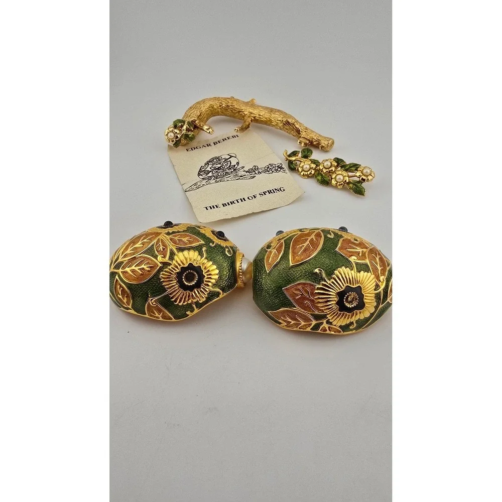Edgar Berebi Limited Edition Trinket Egg Brooch Set